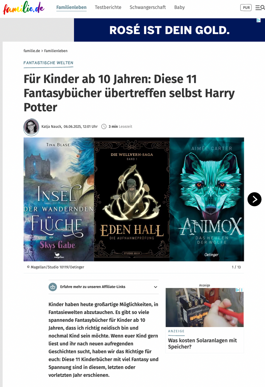 familie.de: Für Kinder ab 10 Jahren: Diese 11 Fantasybücher übertreffen selbst Harry Potter